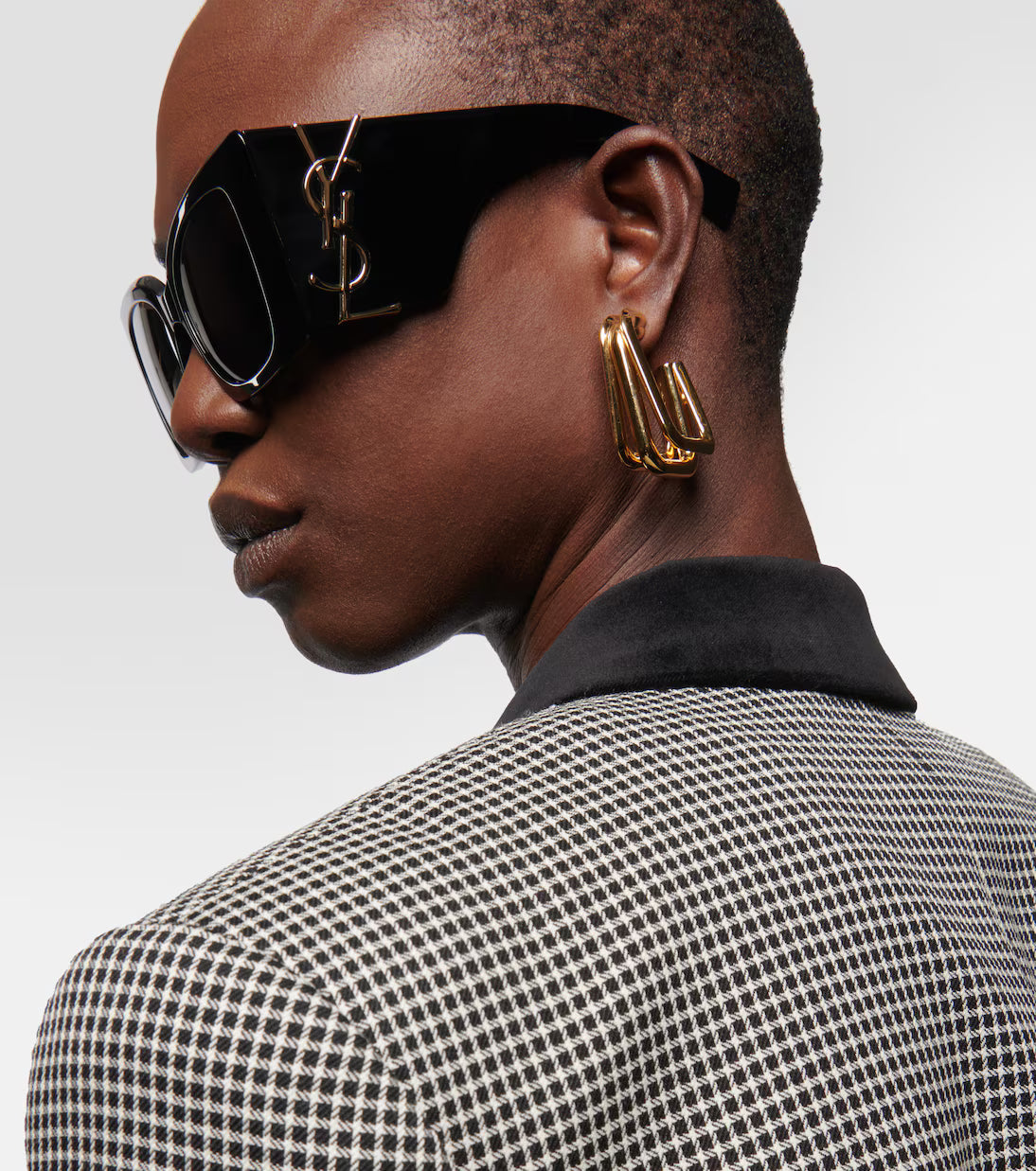 Bold black oversized square sunglasses with dark lenses — YSL | Endless UAE