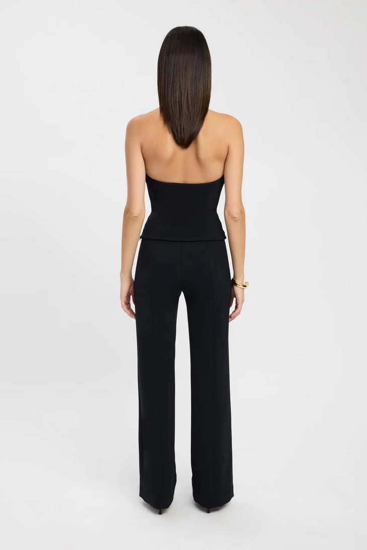 Black halter neck co-ord set with plunging neckline and wide-leg trousers — Kookai | Endless UAE