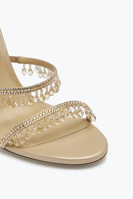 Chandelier sandals with crystal-embellished straps and nude stiletto heel — René Caovilla | Endless UAE