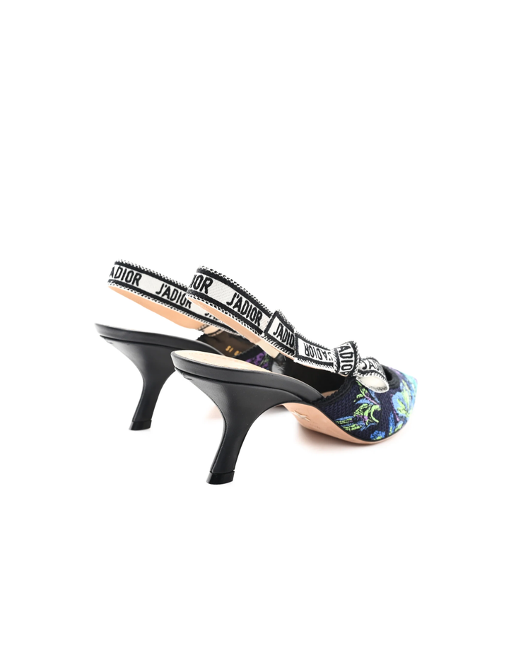 J'Adior Slingback Pumps with embroidered floral toe and branded strap — Dior | Endless UAE