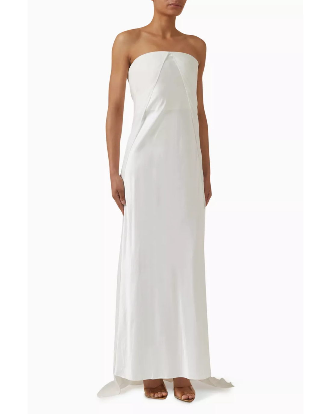 Eevie cream strapless maxi dress with draped fabric and train — Significant Other | Endless UAE