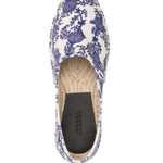 White espadrille shoes with blue floral embroidered pattern and natural jute sole — Isabel Marant | Endless UAE