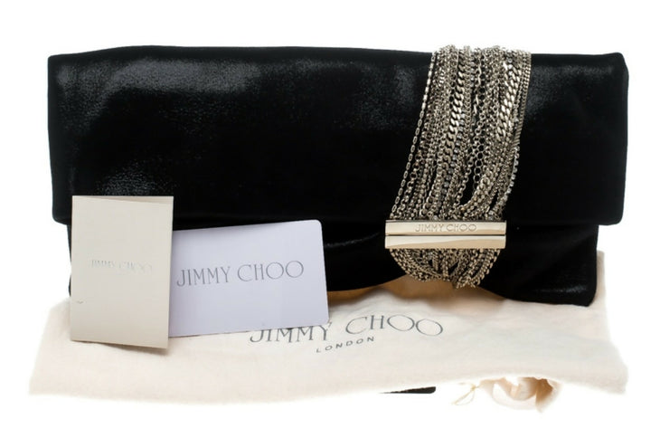 Silver chain tassel clutch with Jimmy Choo logo plate — Jimmy Choo | Endless UAE