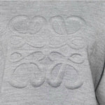 Gray cropped sweater with embossed Anagram logo on ribbed wool-blend fabric — Loewe | Endless UAE