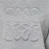 Gray cropped sweater with embossed Anagram logo on ribbed wool-blend fabric — Loewe | Endless UAE