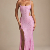 Lucienne Embellished Cut-Out Fishtail Maxi Dress