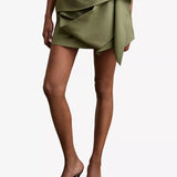 Nicole Drape-Detail Stretch-Woven Mini Skirt