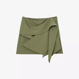 Nicole Drape-Detail Stretch-Woven Mini Skirt