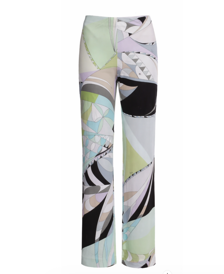 Multicolor patterned Pucci trouser with geometric and abstract design — Emilio Pucci | Endless UAE