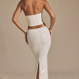 Saphira Embellished Cut-Out Draped Corset Gown