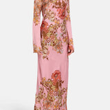 Back Ties Floral Maxi Dress in Pink — Hemant & Nandita | Endless UAE