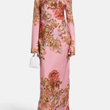 Back Ties Floral Maxi Dress in Pink — Hemant & Nandita | Endless UAE