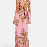 Back Ties Floral Maxi Dress in Pink — Hemant & Nandita | Endless UAE