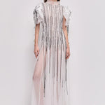 Clara Maxi Dress in white with pleated bodice and puff sleeves — Aje | Endless UAE