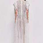 Clara Maxi Dress in white with pleated bodice and puff sleeves — Aje | Endless UAE