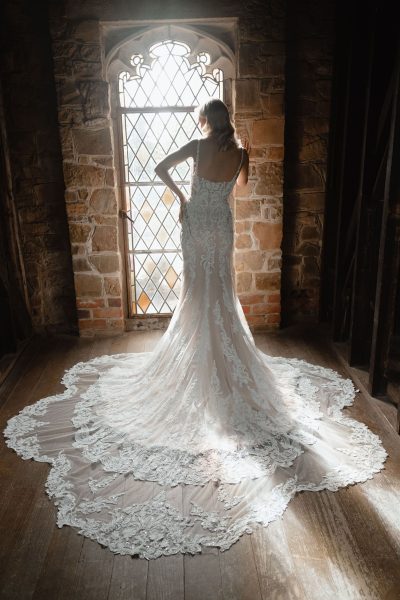 Rita mermaid wedding dress with intricate lace detailing and train — You&I | Endless UAE