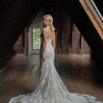 Rita mermaid wedding dress with intricate lace detailing and train — You&I | Endless UAE
