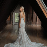 Rita mermaid wedding dress with intricate lace detailing and train — You&I | Endless UAE