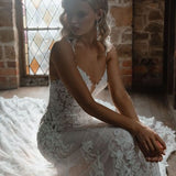 Rita mermaid wedding dress with intricate lace detailing and train — You&I | Endless UAE
