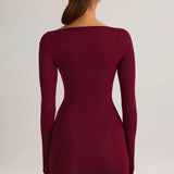 Eska Modal Draped Long-Sleeve Mini Dress