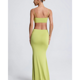 Hardware Detail Cut-Out Maxi Dress