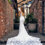 Shawnee white lace mermaid wedding dress with fur wrap — JESSICA COUTURE | Endless UAE