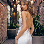 Shawnee white lace mermaid wedding dress with fur wrap — JESSICA COUTURE | Endless UAE