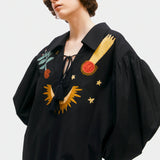 Mystic Appliquéd Cotton Maxi Dress