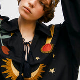 Mystic Appliquéd Cotton Maxi Dress