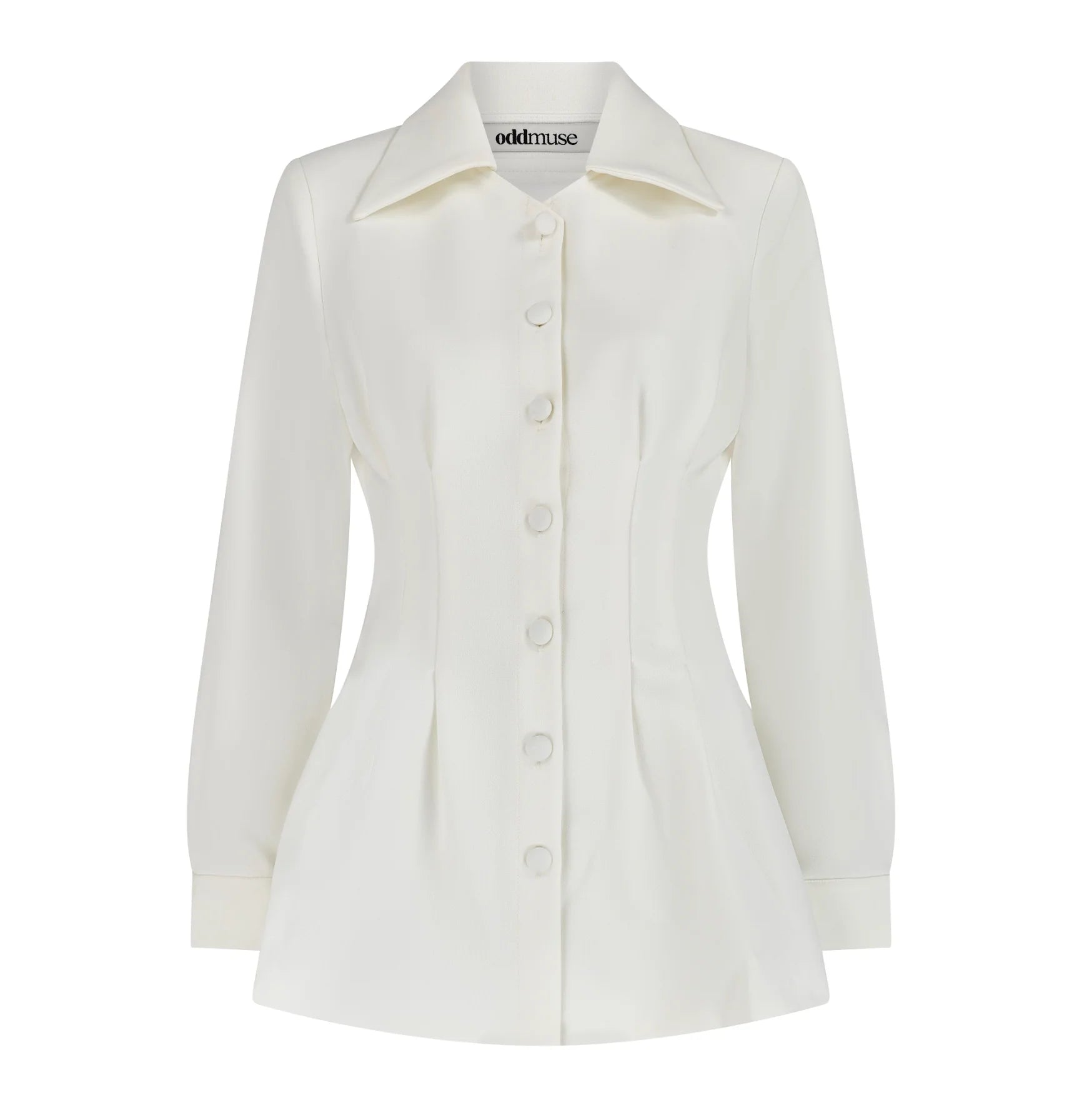 White button-up shirt dress with long sleeves — Odd Muse | Endless UAE