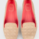 Quilted Suede Ballet Flats