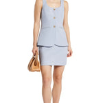 Bloom Waistcoat in light blue with button front and matching skirt — Serena | Endless UAE