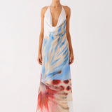 Stars Align Cowl Maxi Dress in multi-color abstract print — Peppermayo | Endless UAE