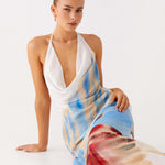 Stars Align Cowl Maxi Dress in multi-color abstract print — Peppermayo | Endless UAE