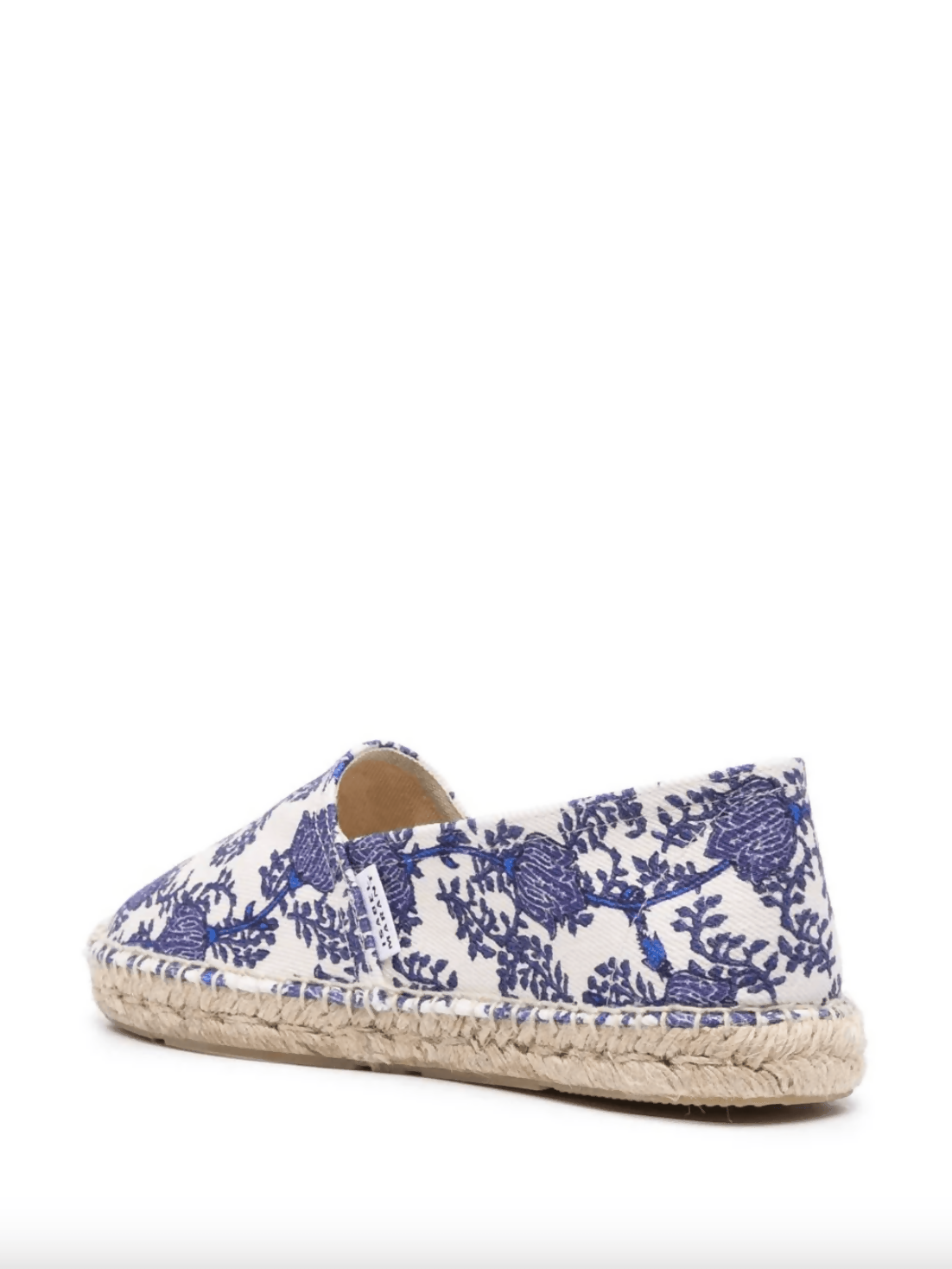 White espadrille shoes with blue floral embroidered pattern and natural jute sole — Isabel Marant | Endless UAE