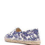 White espadrille shoes with blue floral embroidered pattern and natural jute sole — Isabel Marant | Endless UAE