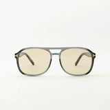 Gray aviator sunglasses with light tinted lenses and double bridge detail — Tom Ford | Endless UAE