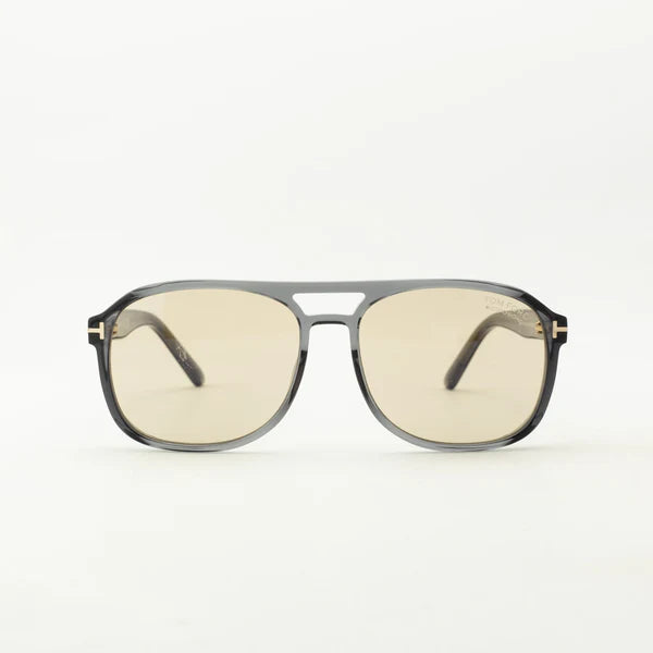 Gray aviator sunglasses with light tinted lenses and double bridge detail — Tom Ford | Endless UAE