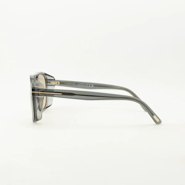 Rosco aviator sunglasses in grey transparent acetate with gradient lenses, side view — Tom Ford | Endless UAE