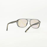 Gray aviator sunglasses with pink-tinted lenses and double bridge detail, shown from rear angle — Tom Ford | Endless UAE