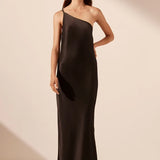 La Lune One Shoulder Cowl Back Maxi Dress