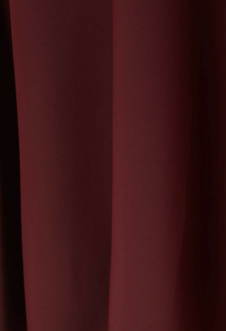 Maroon high-waisted midi dress with ribbed texture on dark background — Odd Muse | Endless UAE