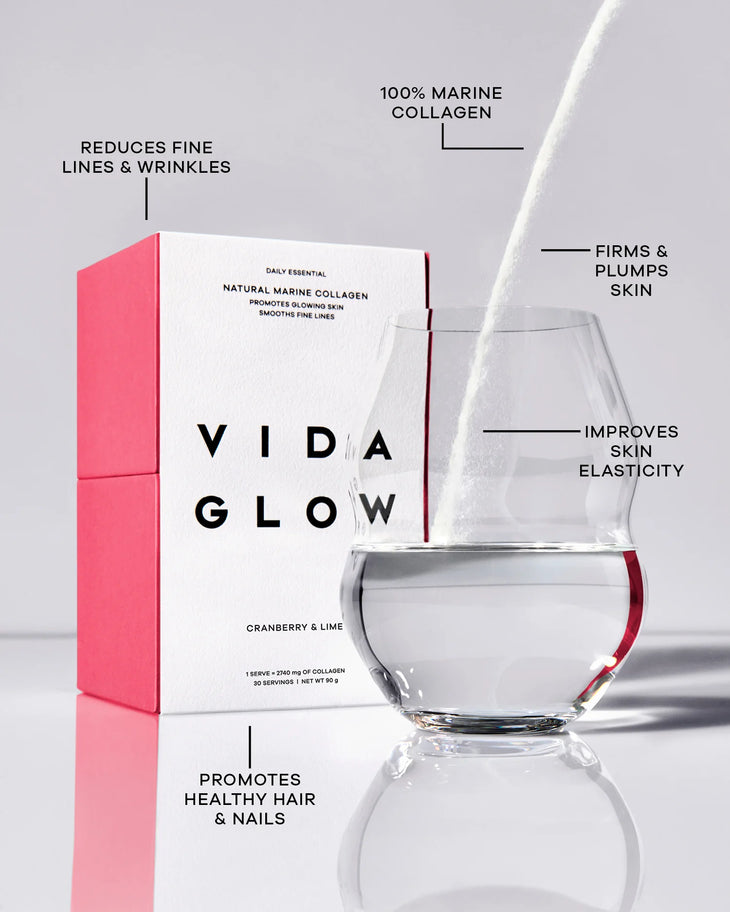 Natural Marine Collagen sachets in Cranberry & Lime flavor by Vida Glow — Vida Glow | Endless UAE
