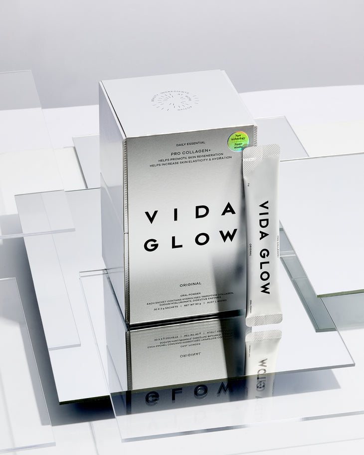 Pro Collagen+ oral powder sachet and box by Vida Glow — Vida Glow | Endless UAE