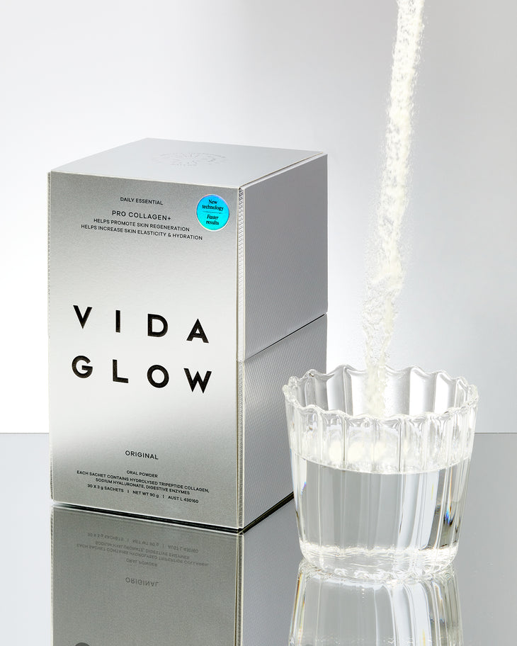 Pro Collagen+ oral powder sachet and box by Vida Glow — Vida Glow | Endless UAE