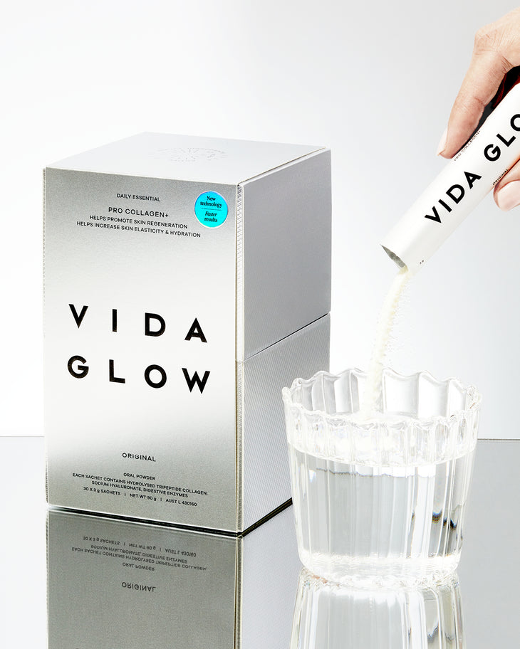 Pro Collagen+ oral powder sachet and box by Vida Glow — Vida Glow | Endless UAE