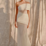 Meshki Dallas One Shoulder Mesh Maxi Dress