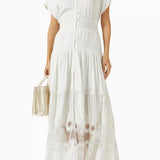 Embroidered Ruffled Maxi Dress