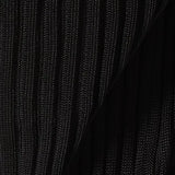 Black ribbed knit midi dress with cut-out details and side slit — Self-Portrait | Endless UAE