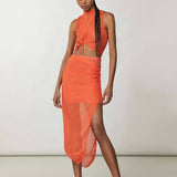 Patrizia Pepe Fluo Orange Dress
